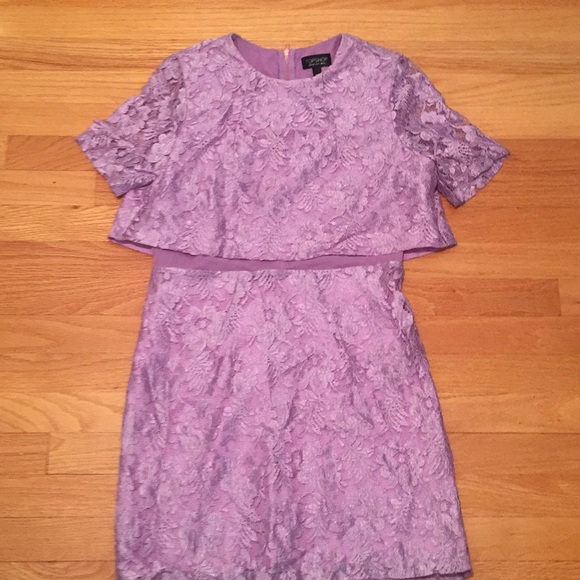 purple lace shift dress